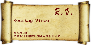 Rocskay Vince névjegykártya